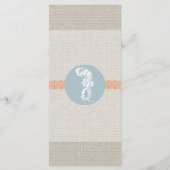 Seahorse Blue Classic Nautical Elegant Menu (Achterkant)
