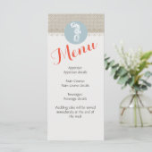 Seahorse Blue Classic Nautical Elegant Menu (Staand voorkant)