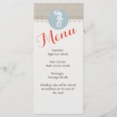Seahorse Blue Classic Nautical Elegant Menu