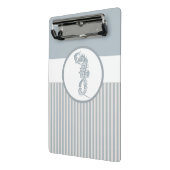 Seahorse Blue Classic Nautical Elegant Mini Klembord (Angled2)