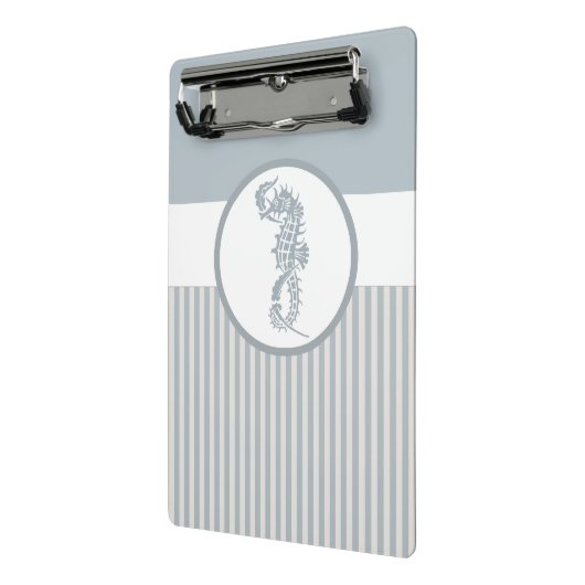 Seahorse Blue Classic Nautical Elegant Mini Klembord (Angled2)