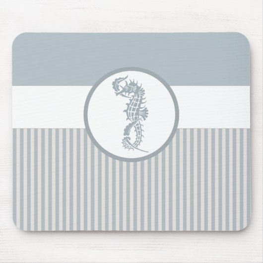 Seahorse Blue Classic Nautical Elegant Muismat (Voorkant)