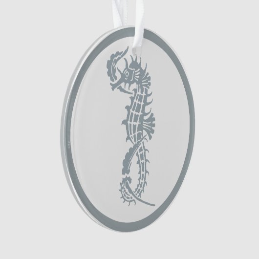 Seahorse Blue Classic Nautical Elegant Ornament (voorkant)