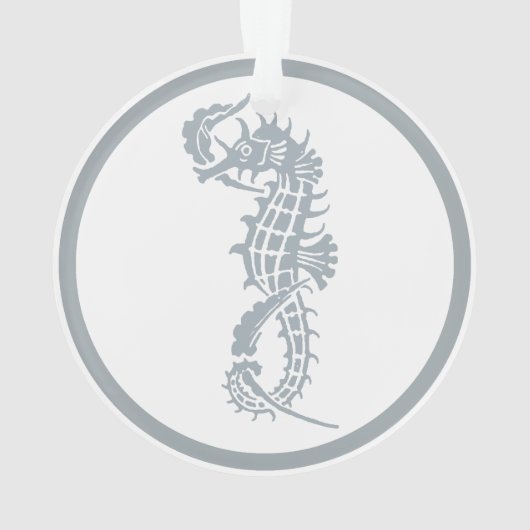 Seahorse Blue Classic Nautical Elegant Ornament (achterkant)