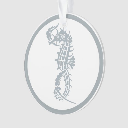 Seahorse Blue Classic Nautical Elegant Ornament (voorkant)