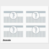 Seahorse Blue Classic Nautical Elegant Rechthoekige Sticker (Vel)
