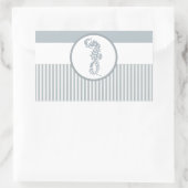 Seahorse Blue Classic Nautical Elegant Rechthoekige Sticker (Tas)