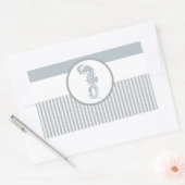 Seahorse Blue Classic Nautical Elegant Rechthoekige Sticker (Envelop)