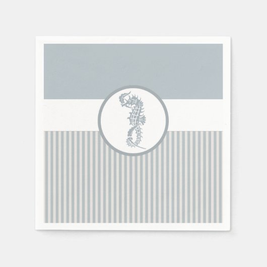 Seahorse Blue Classic Nautical Elegant Servet (Voorkant)