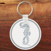 Seahorse Blue Classic Nautical Elegant Sleutelhanger (Voorkant)