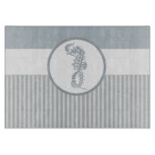 Seahorse Blue Classic Nautical Elegant Snijplank (Voorkant)