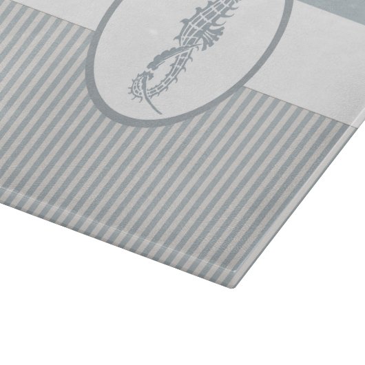 Seahorse Blue Classic Nautical Elegant Snijplank (Hoek)