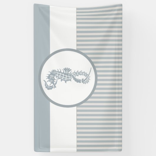 Seahorse Blue Classic Nautical Elegant Spandoek (Verticaal)