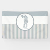 Seahorse Blue Classic Nautical Elegant Spandoek (Horizontaal)