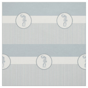 Seahorse Blue Classic Nautical Elegant Stof