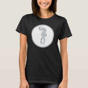 Seahorse Blue Classic Nautical Elegant T-shirt