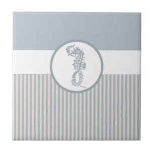 Seahorse Blue Classic Nautical Elegant Tegeltje