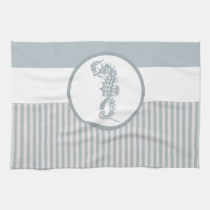 Seahorse Blue Classic Nautical Elegant Theedoek