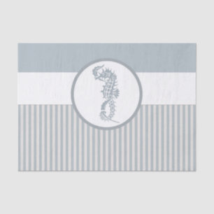 Seahorse Blue Classic Nautical Elegant Tissuepapier