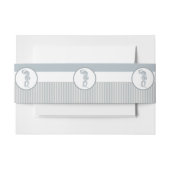 Seahorse Blue Classic Nautical Elegant Uitnodigingen Wikkel (Voorkant Voorbeeld)