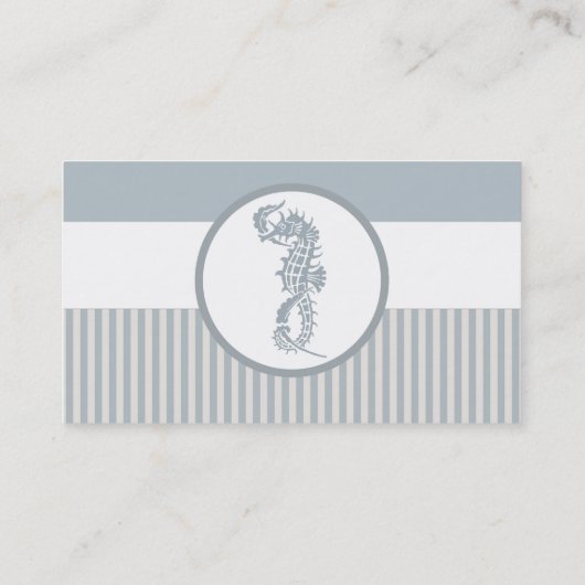 Seahorse Blue Classic Nautical Elegant Visitekaartje (Achterkant)