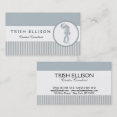 Seahorse Blue Classic Nautical Elegant Visitekaartje (Voorkant / Achterkant)