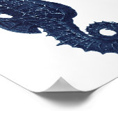 Seahorse Blue en White Beach Decor Poster (Hoek)