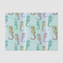 Seahorse Blue Green Tissuepapier