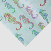 Seahorse Blue Green Tissuepapier (Detail)