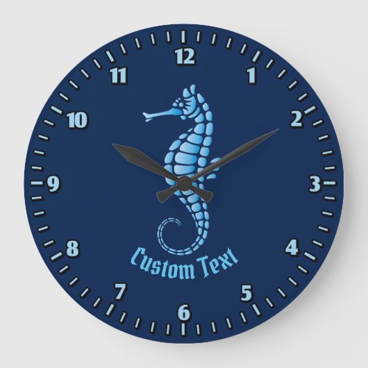 Seahorse Blue Grote Klok (Voorkant)