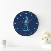 Seahorse Blue Grote Klok (Huis)