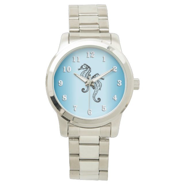 Seahorse Blue Horloge (Voorkant)