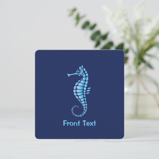 Seahorse Blue Kaart (Staand voorkant)