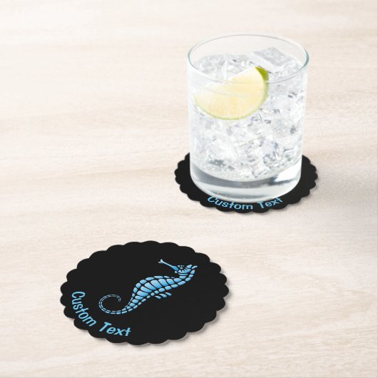 Seahorse Blue Kartonnen Onderzetters (Insitu)