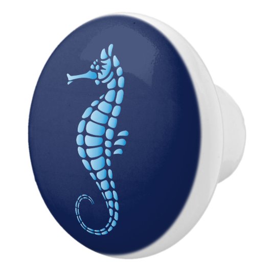Seahorse Blue Keramische Knop (Rechts)