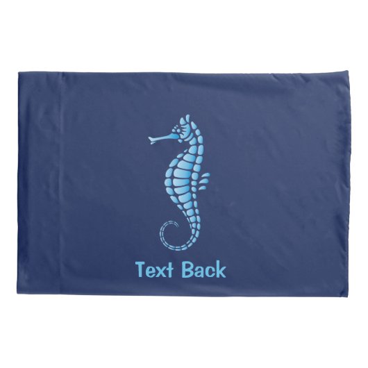 Seahorse Blue Kussensloop (Achterkant)