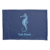 Seahorse Blue Kussensloop (Voorkant)