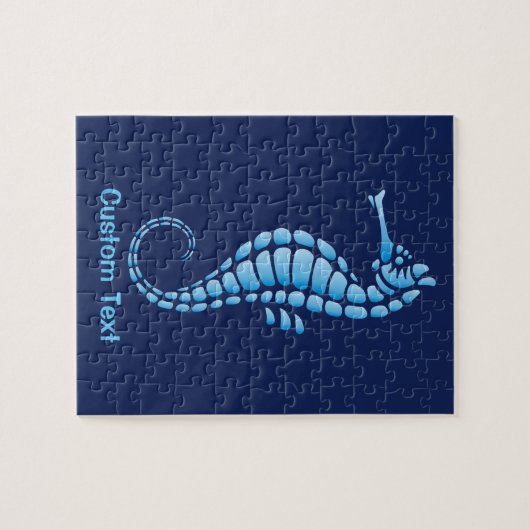 Seahorse Blue Legpuzzel (Horizontaal)