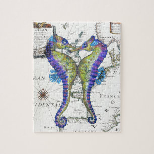 Seahorse Blue Legpuzzel