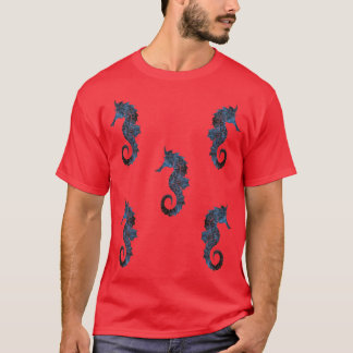 Seahorse Blue Marble Sticker Magnet Pack Cool Styl T-shirt