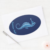 Seahorse Blue Ovale Sticker (Envelop)
