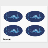 Seahorse Blue Ovale Sticker (Vel)