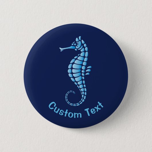 Seahorse Blue Ronde Button 5,7 Cm (Voorkant)