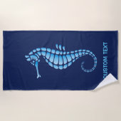 Seahorse Blue Strandlaken (Voorkant)