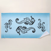 Seahorse Blue Strandlaken (Voorkant)