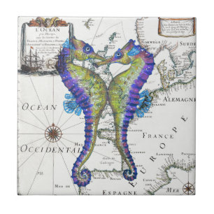 Seahorse Blue Tegeltje