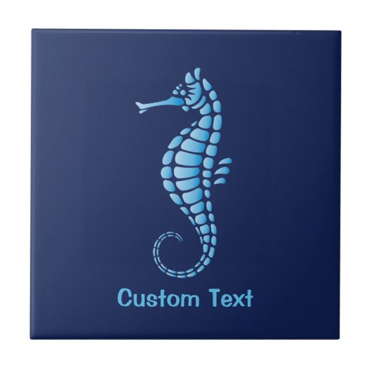 Seahorse Blue Tegeltje (Voorkant)