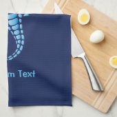 Seahorse Blue Theedoek (Quarter Fold)