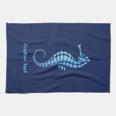 Seahorse Blue Theedoek (Horizontaal)