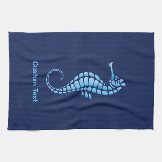 Seahorse Blue Theedoek (Horizontaal)